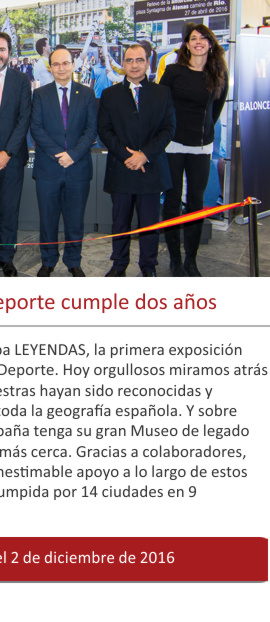 LEYENDAS del Museo del Deporte cumple dos años