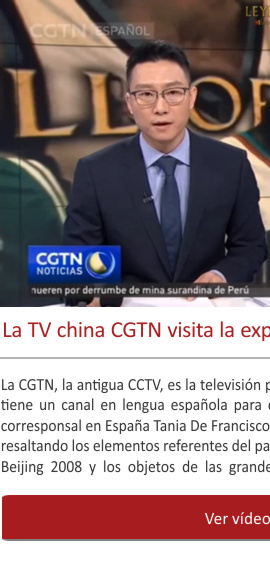La TV china CGTN visita la exposición LEYENDAS en Madrid