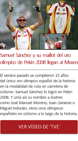 Samuel Sánchez y su maillot del oro olímpico de Pekín 2008 llegan al Museo