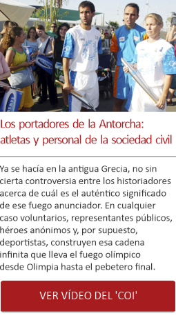 Los portadores de la Antorcha: atletas, y personal de la sociedad civil