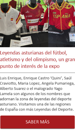 Leyendas asturianas del fútbol, atletismo y del olimpismo, un gran punto de interés de la expo