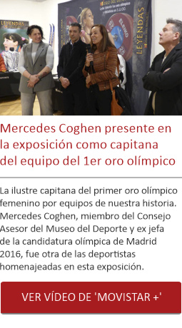 Mercedes Coghen presente en la exposición como capitana del equipo del 1er oro olímpico